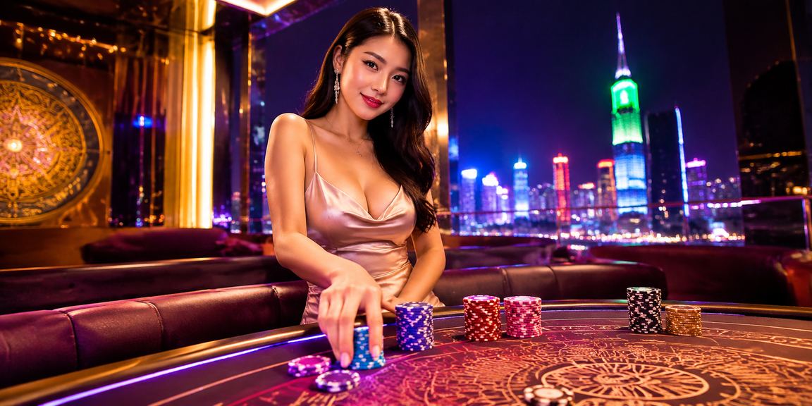 Không gian giải trí casino neon sôi động tại TP. Hồ Chí Minh ban đêm