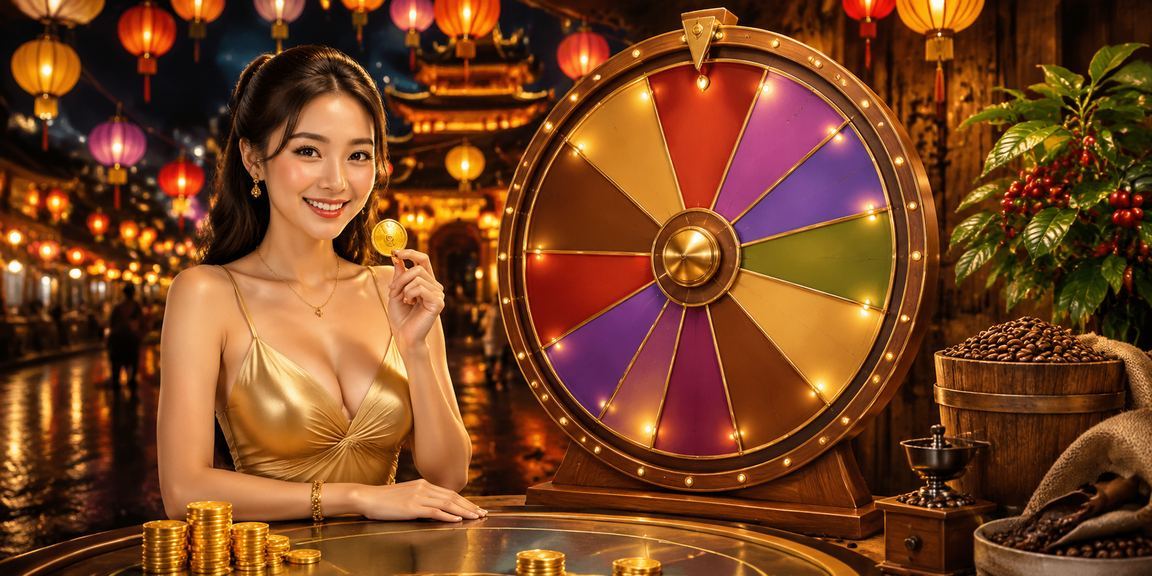 Người dùng tại Huế tham gia vòng quay may mắn và uống cà phê buổi sáng cùng điện thoại