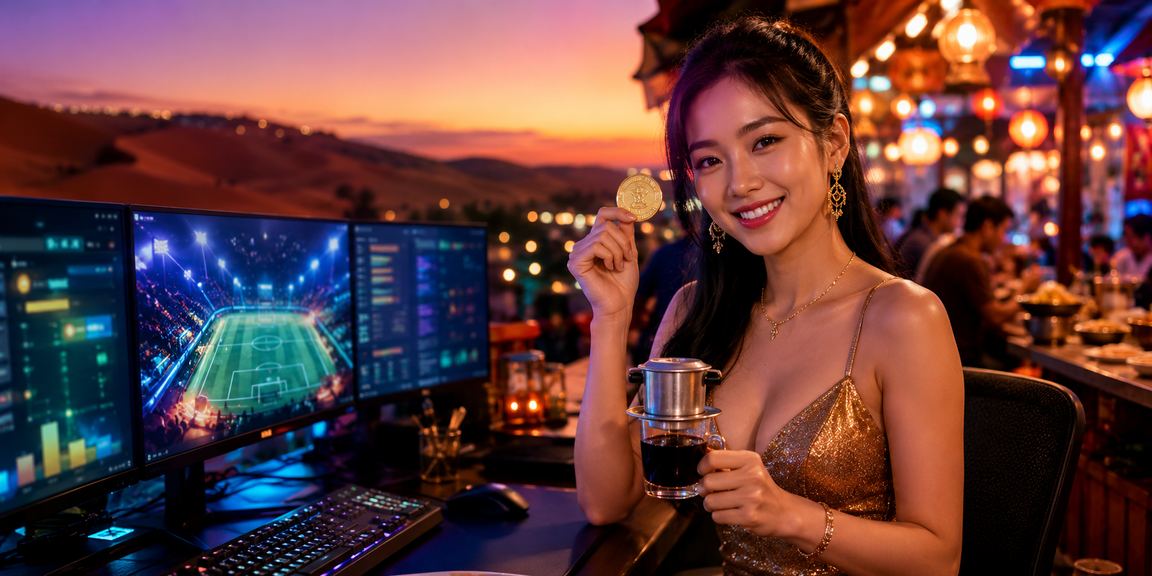 Người dùng tại Mũi Né theo dõi phân tích kèo esports trên điện thoại bên ly cà phê buổi sáng